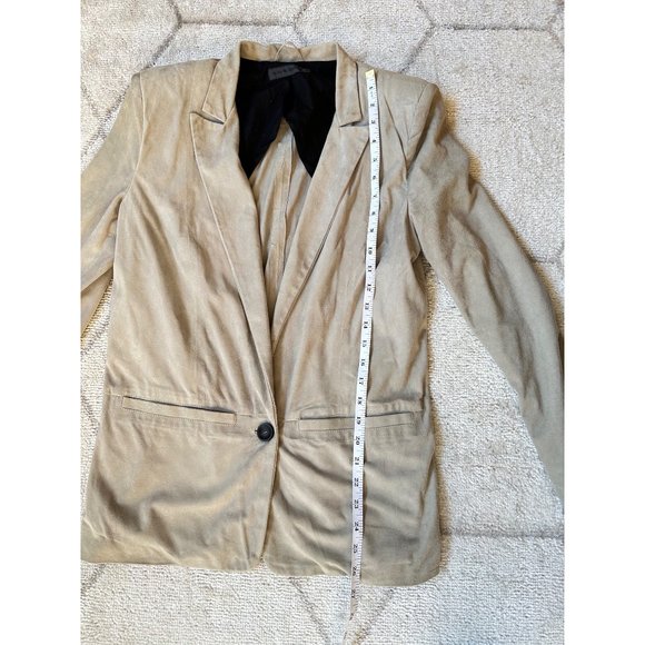 Alan Bilzerian Tan One-Button Suede Blazer Sz IT 44 (US 10-12 Large) - Picture 10 of 16
